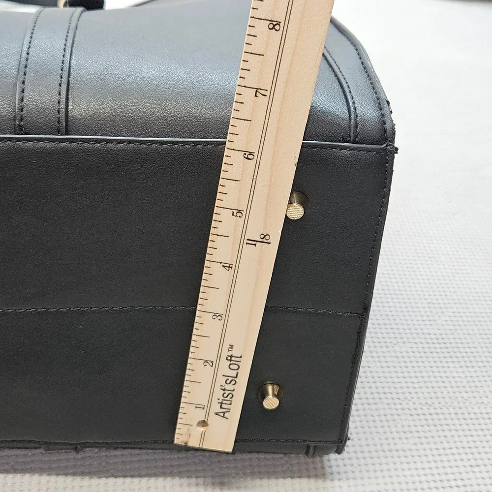 Lancash Black Structured Laptop Tote Bag for Women